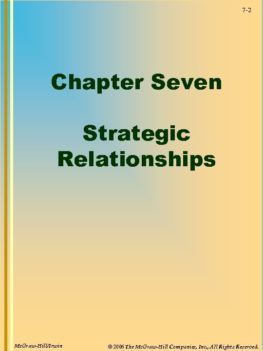 7 -2 Chapter Seven Strategic Relationships Mc. Graw-Hill/Irwin © 2006 The Mc. Graw-Hill Companies,