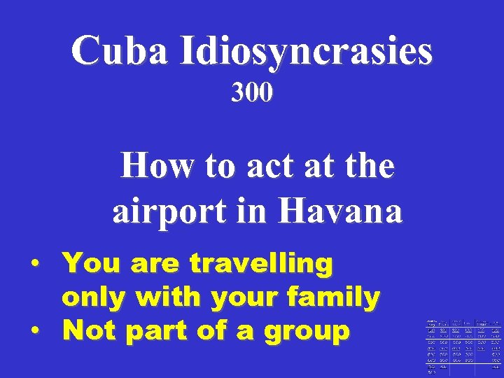 Cuba Idiosyncrasies 300 How to act at the airport in Havana • You are