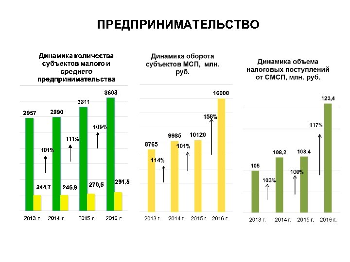 ПРЕДПРИНИМАТЕЛЬСТВО 109% 111% 101% 