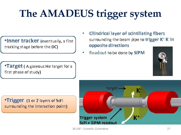 The AMADEUS trigger system • Inner tracker (eventually, a first tracking stage before the