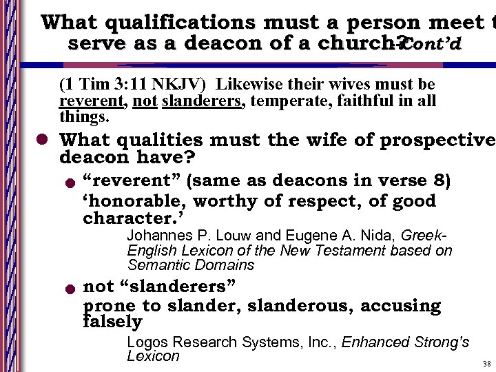 What qualifications must a person meet t serve as a deacon of a church?