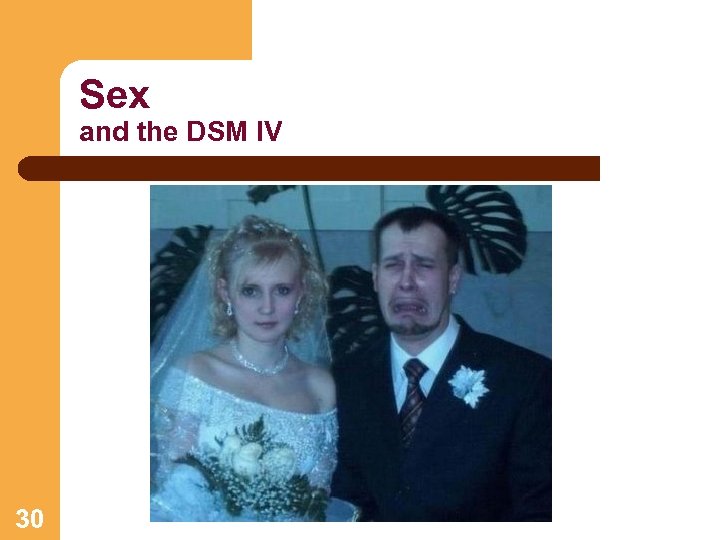 Sex and the DSM IV 30 