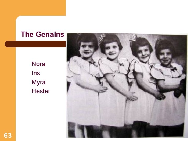 The Genains Nora Iris Myra Hester 63 