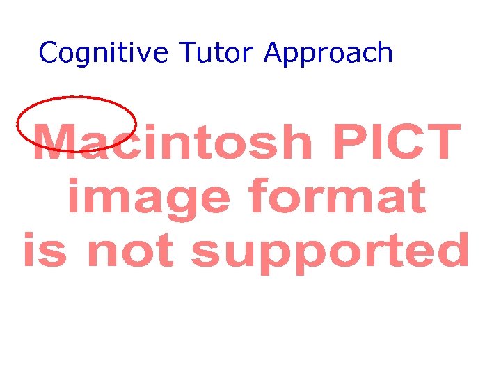 Cognitive Tutor Approach 