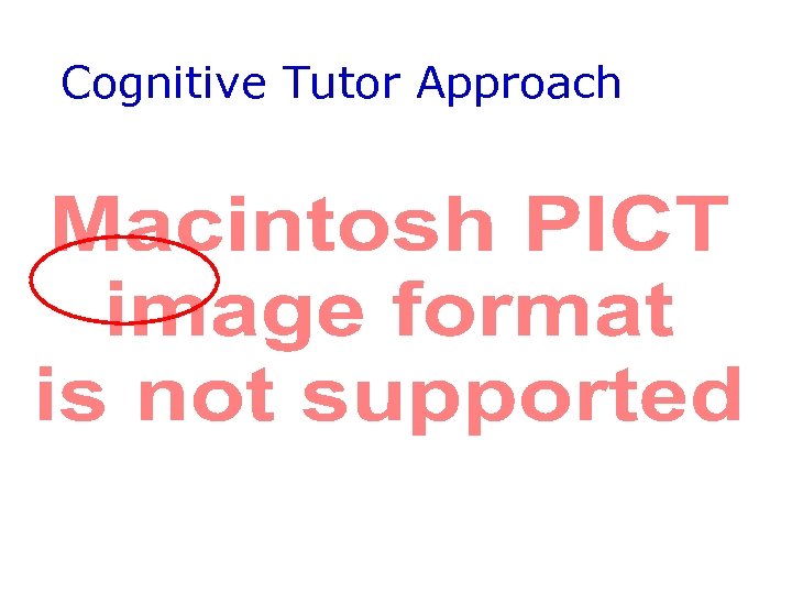 Cognitive Tutor Approach 