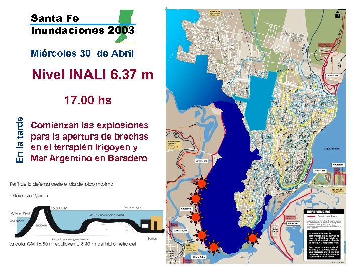 Santa Fe Inundaciones 2003 Miércoles 30 de Abril Nivel INALI 6. 37 m En