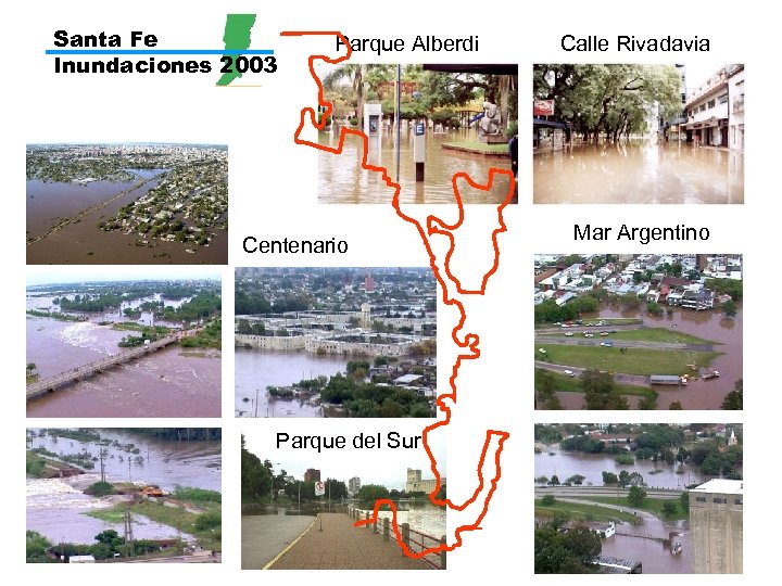 Santa Fe Inundaciones 2003 Parque Alberdi Centenario Parque del Sur Calle Rivadavia Mar Argentino