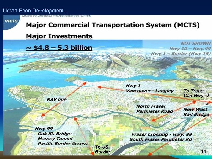 Urban Econ Development… Vancouver… To Trans Can Hwy To US Border 11 
