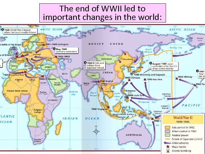 The end of WWII led to important changes in the world: 
