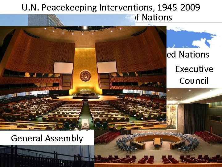 U. N. Peacekeeping Interventions, 1945 -2009 The United Nations was created which replaced the