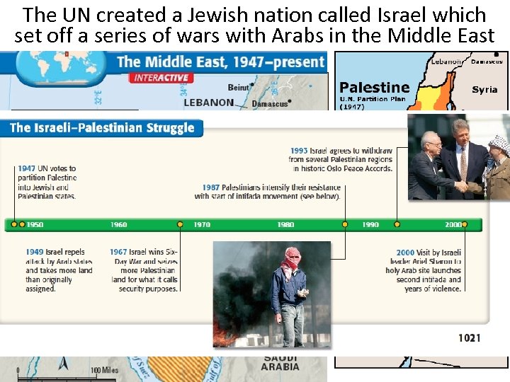 The UN created a Jewish nation called Israel which set off a series of