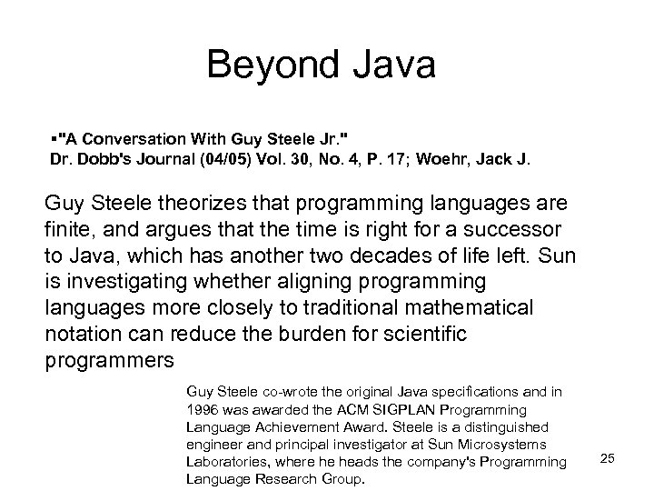 Beyond Java 