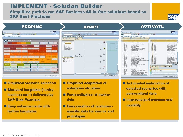 IMPLEMENT - Solution Builder Simplified path to run SAP Business All-in-One solutions based on
