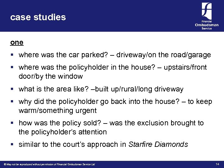 case studies one § where was the car parked? – driveway/on the road/garage §