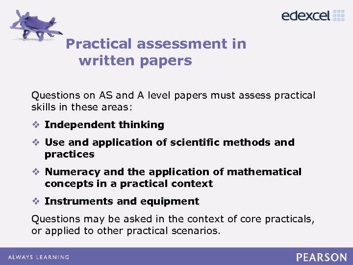 Practical assessment in Click to edit Master title style written papers • Click to