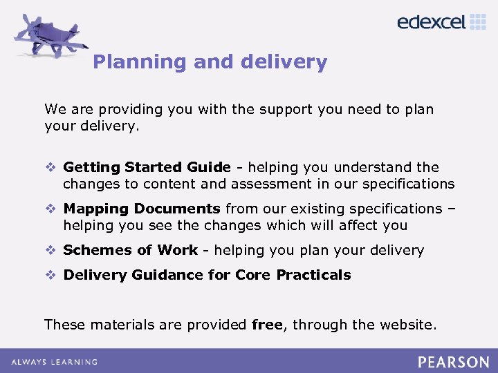 Planning and delivery Click to edit Master title style We are providing Master textsupport