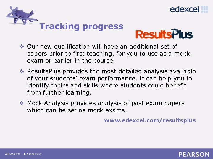 Tracking progress Click to edit Master title style v Our new qualification will have