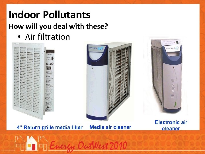 Indoor Pollutants How will you deal with these? • Air filtration 4” Return grille
