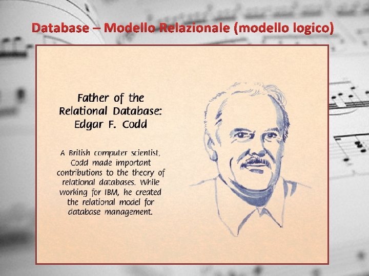 Database – Modello Relazionale (modello logico) 