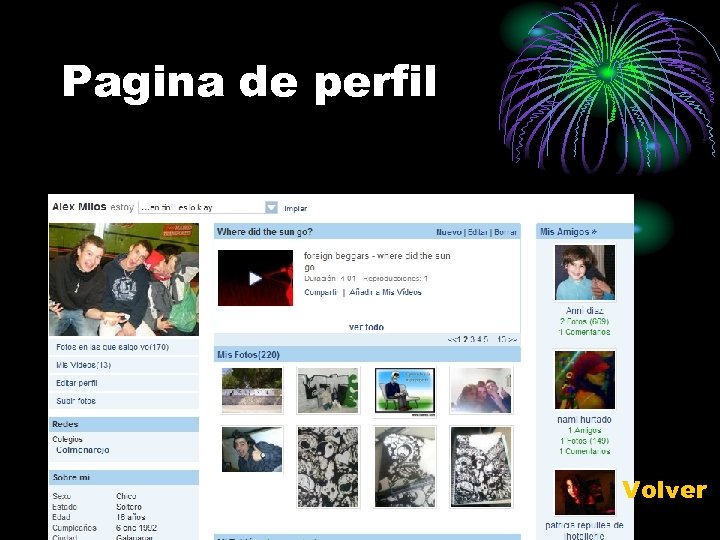 Pagina de perfil Volver 