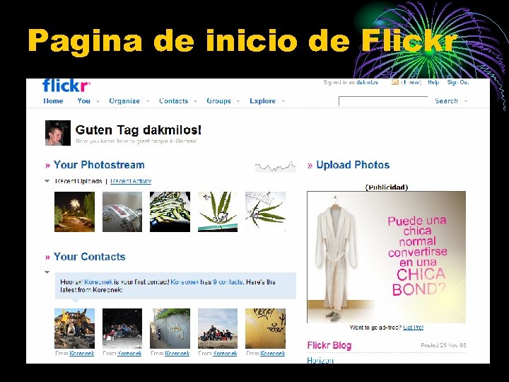 Pagina de inicio de Flickr 