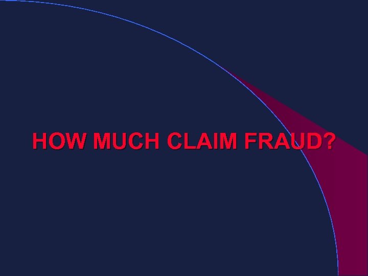 HOW MUCH CLAIM FRAUD? 