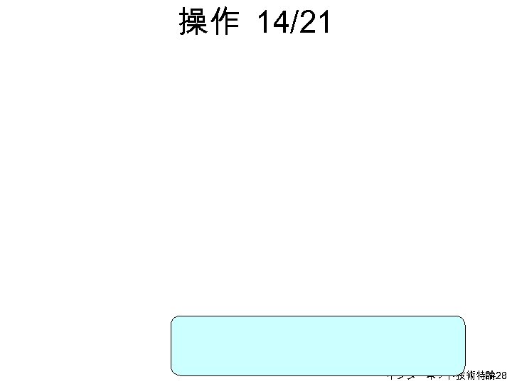 操作 14/21 インターネット技術特論 H-28 