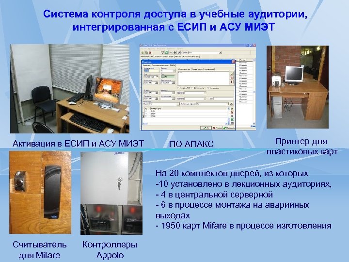 Система контроля доступа в учебные аудитории, интегрированная с ЕСИП и АСУ МИЭТ Активация в