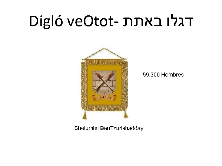 Digló ve. Otot- דגלו באתת 59. 300 Hombres Shelumiel Ben. Tzurishadday 