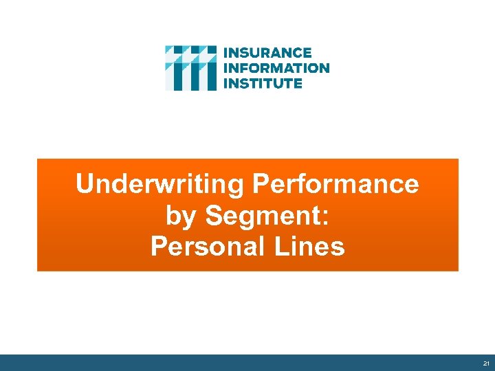 Underwriting Performance by Segment: Personal Lines 21 