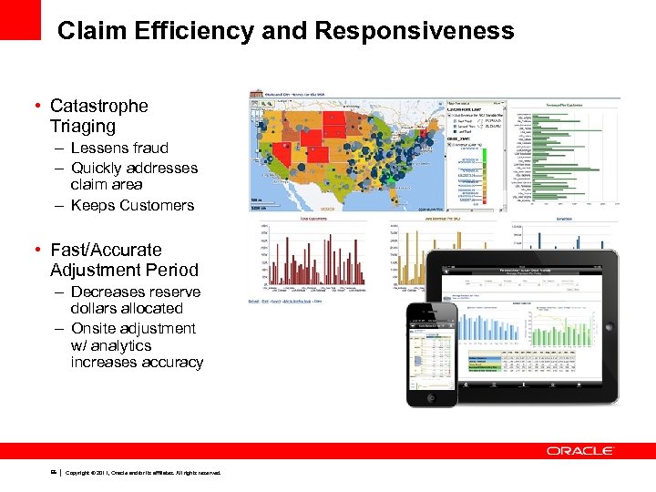 Claim Efficiency and Responsiveness • Catastrophe Triaging – Lessens fraud – Quickly addresses claim