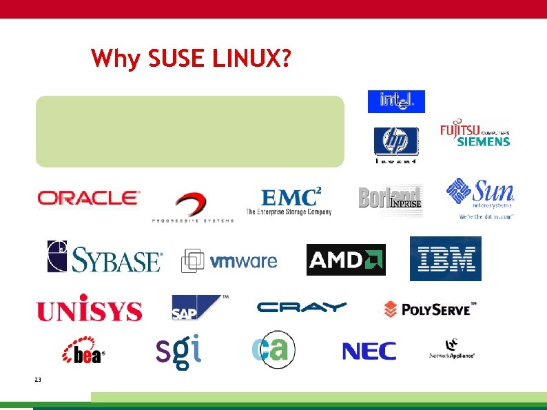 Why SUSE LINUX? 23 