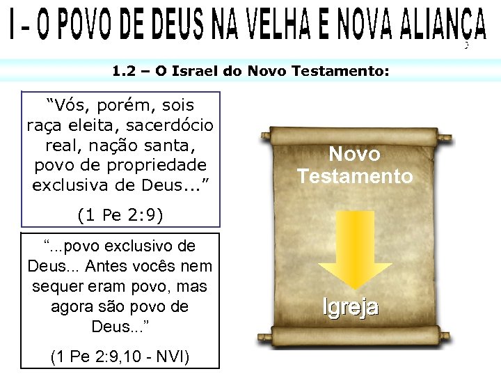 1. 2 – O Israel do Novo Testamento: “Vós, porém, sois raça eleita, sacerdócio