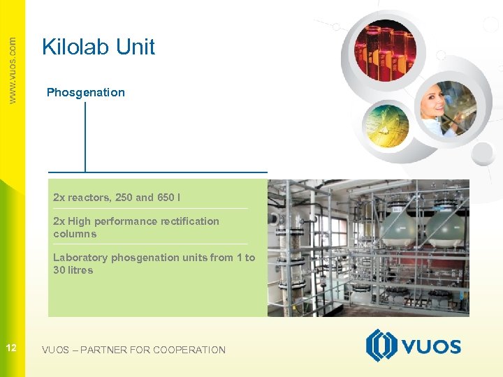 Kilolab Unit Phosgenation 2 x reactors, 250 and 650 l 12 2 x High