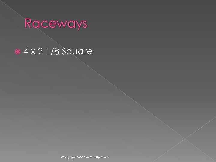 Raceways 4 x 2 1/8 Square Copyright 2005 Ted 