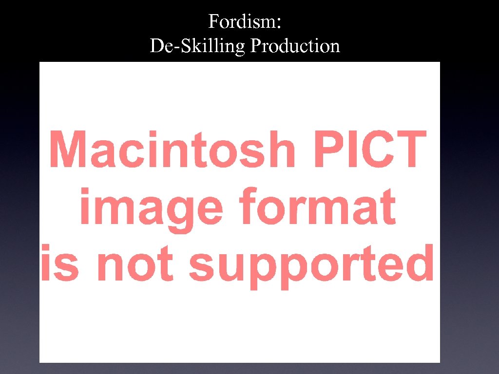 Fordism: De-Skilling Production 