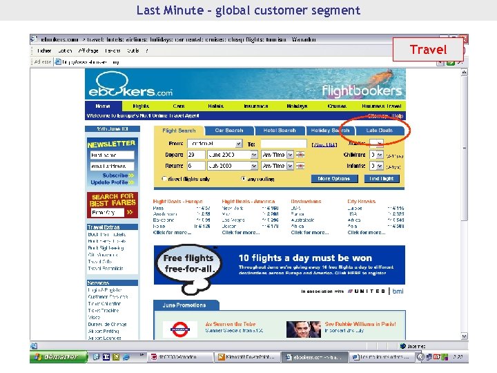 Last Minute - global customer segment Travel 