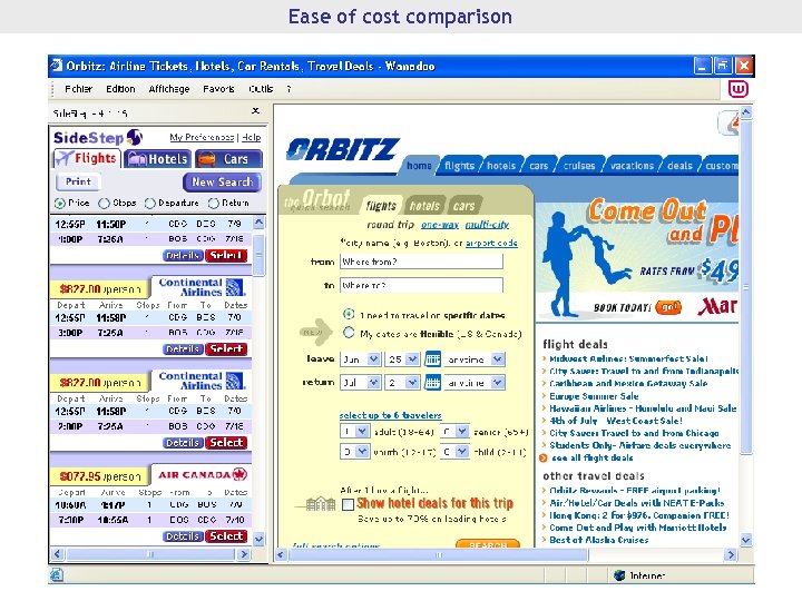 Ease of cost comparison 