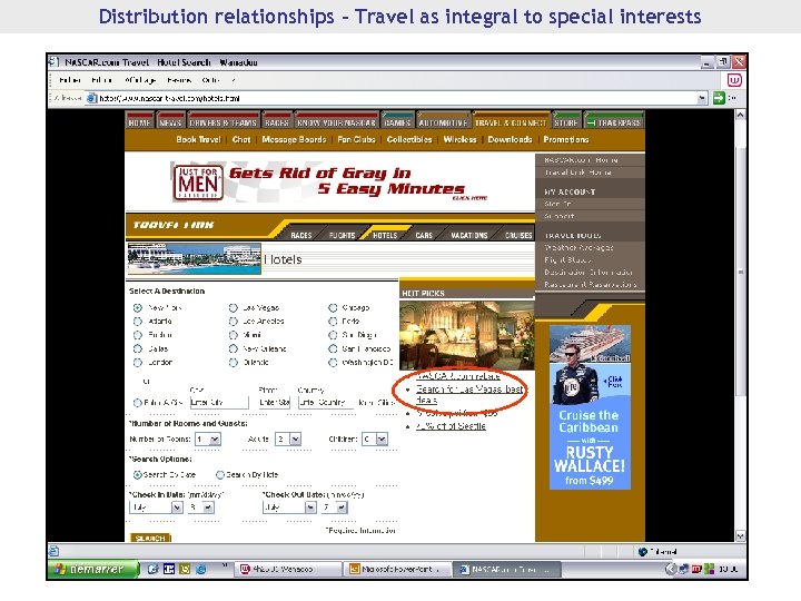 Distribution relationships - Travel as integral to special interests 