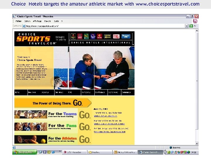 Choice Hotels targets the amateur athletic market with www. choicesportstravel. com 
