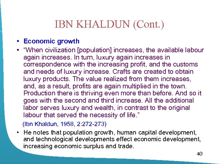 ISLAMIC ECONOMICS ECS 10403 Topic 2 Contributions Of