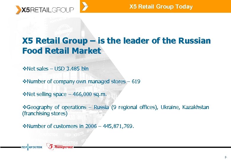 X 5 Retail Group Today X 5 Retail Group – is the leader of