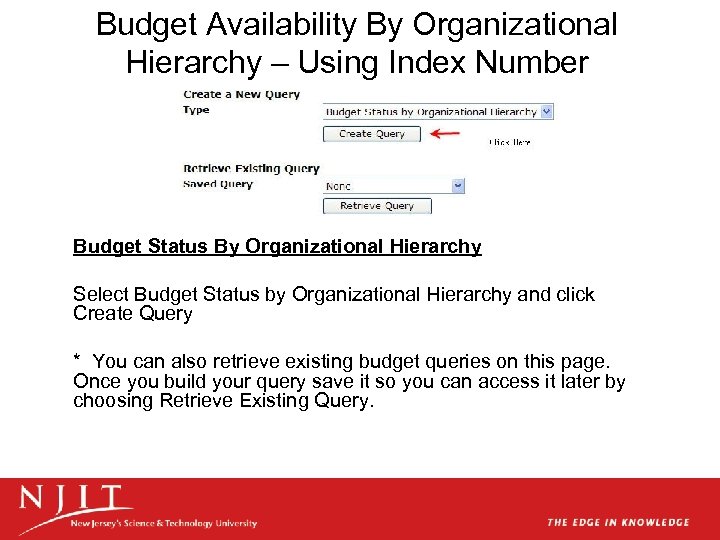 Budget Availability By Organizational Hierarchy – Using Index Number Budget Status By Organizational Hierarchy