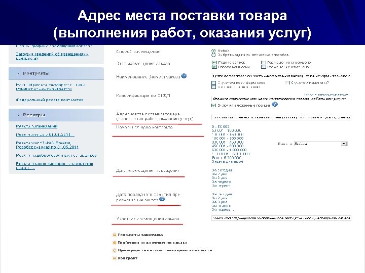 Адрес места поставки товара (выполнения работ, оказания услуг) 