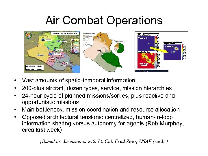 Air Combat Operations • Vast amounts of spatio-temporal information • 200 -plus aircraft, dozen