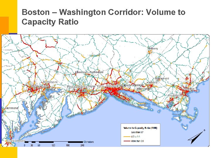 Boston – Washington Corridor: Volume to Capacity Ratio 