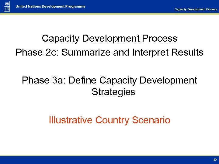 Capacity Development Process Phase 2 c: Summarize and Interpret Results Phase 3 a: Define