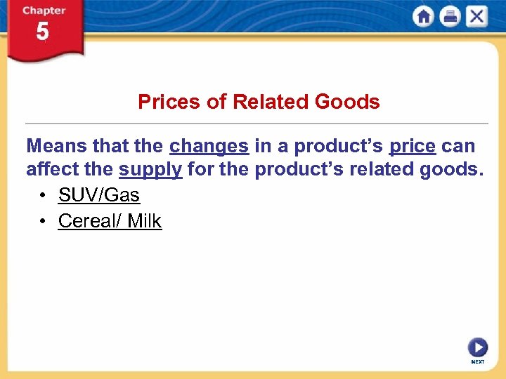 Prices of Related Goods Means that the changes in a product’s price can affect