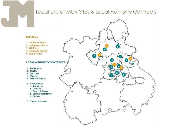 Locations of MCR Sites & Local Authority Contracts 