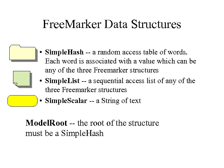 Free. Marker Data Structures • Simple. Hash -- a random access table of words.